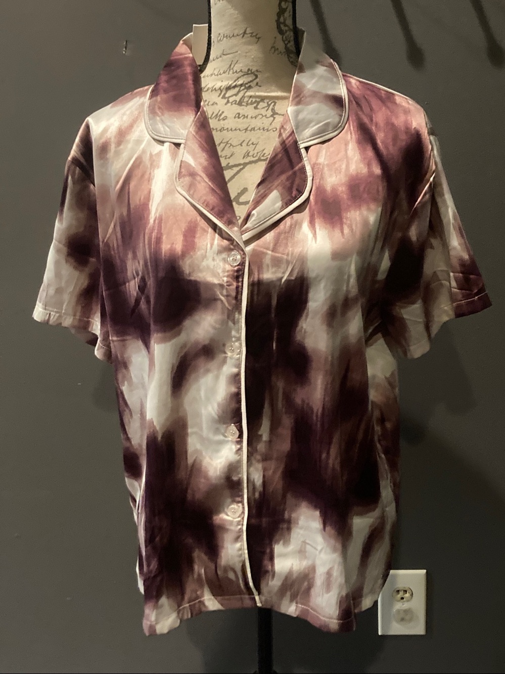 Jason Wu NWT  tie dye purple and white pajama top no flaws size large